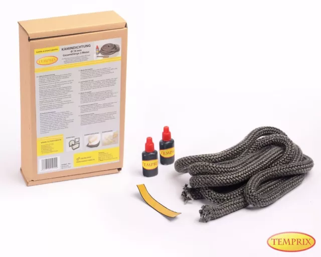 Temprix Cheminée & Four Joint Résistant au Feu Cordon D'Étanchéité Ø 18mm Rond 4