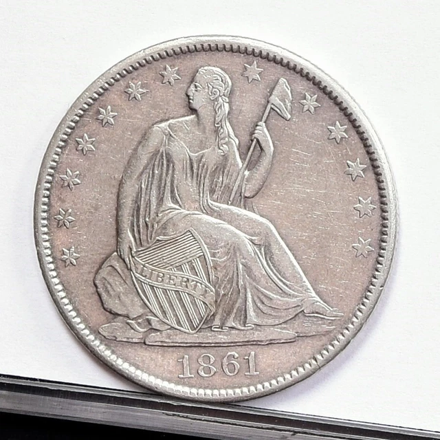 1861-O Liberty Seated Half Dollar - AU Details, Cleaned (#48907-L)