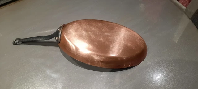 Poêle En Cuivre étamé Professionnelle 40 Cm Avec Poignée Laiton – Fabriquée En Italie