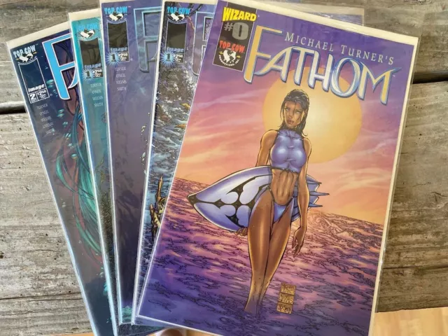 Fathom Lot #0, 1 and 2, Wizard, 3 Variants, 5 Comics Top Cow Image 2000-2 NM 