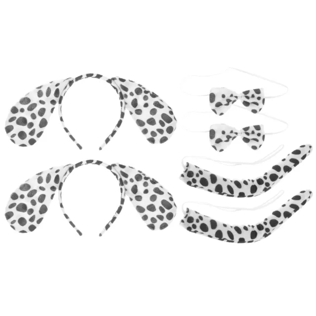 2 Sets Bandeau Dalmatiens D'oreille D'animal Costume Pour Enfants Déguisement