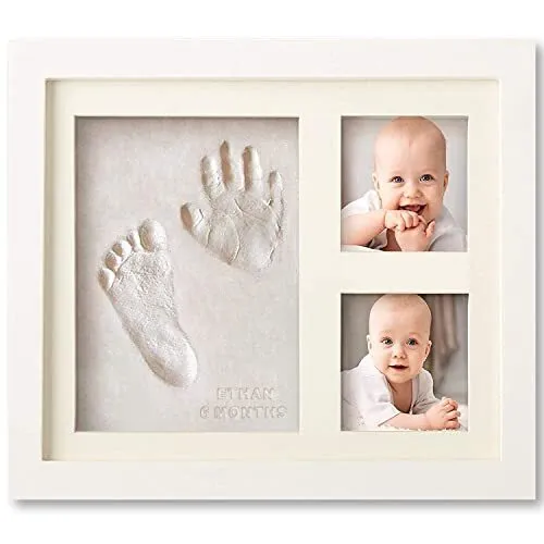 Arte de la huella del bebé, hecho de las huellas reales del bebé / Nuevo  regalo personalizado para el bebé / Anuncio de nacimiento de la huella del  bebé / Haga clic