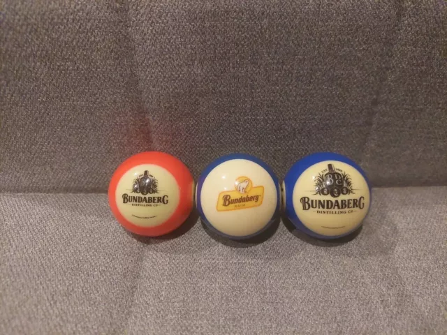 3 Bundaberg Rum Pool 8 Balls - Bundy Bear