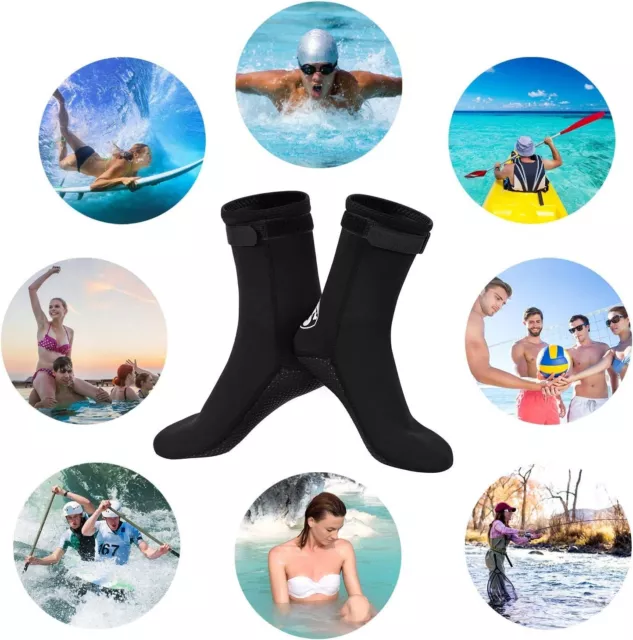 Large  Scuba Socks GREY , 3mm Neoprene Socks for Diving, Snorkeling Post From UK