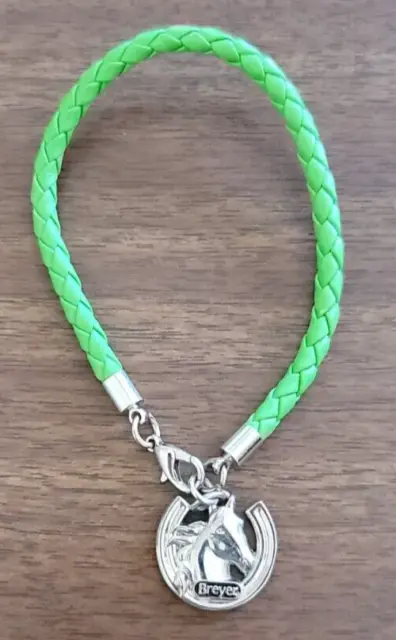 Breyer Horse Charm Silver Tone Green Bracelet 6 3/4" Size Cute Fashion Jewelry