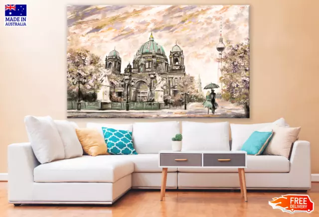 Vintage Berlin Cathedral Painting Wall Canvas Home Decor Australian Made Quality