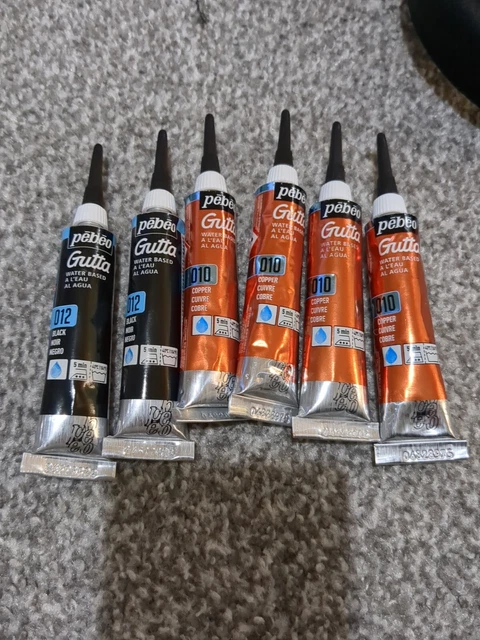Pebeo Gutta Outliner Copper Black Job Lot Set Silk Painting