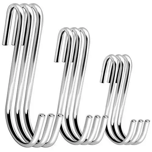 ESFUN 18 Pack S Hooks Pot Hooks for Rack Hanging Pans Pots Utensils Clothes B...