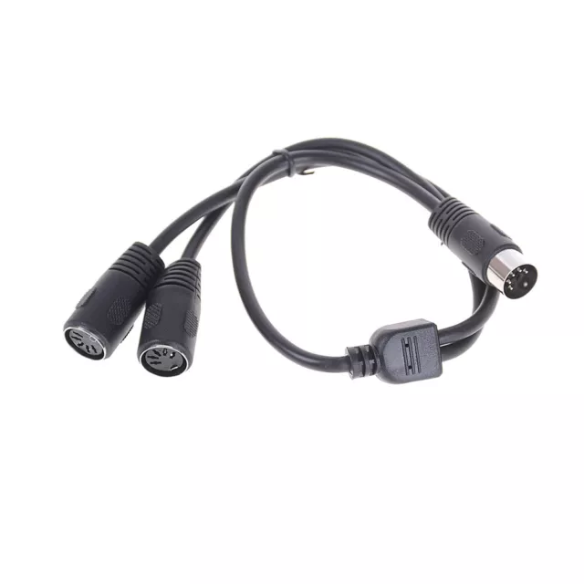 1x 50cm 5 Pin MIDI DIN Y Splitter Cable Adapter 1 Male Plug to 2 Female Sock_jr
