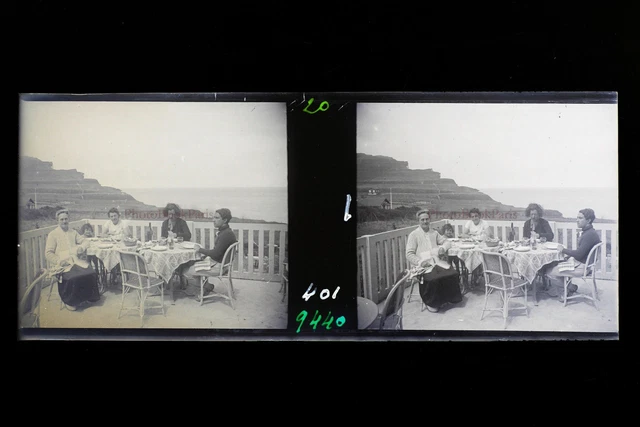 Berneval Normandie France Photo Stereo 9n2 Plaque verre Vintage NEGATIF 1936