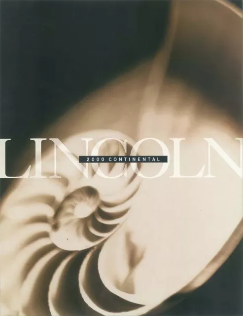 2000 Lincoln Continental Sales Folder Literature Book Specifications Colors