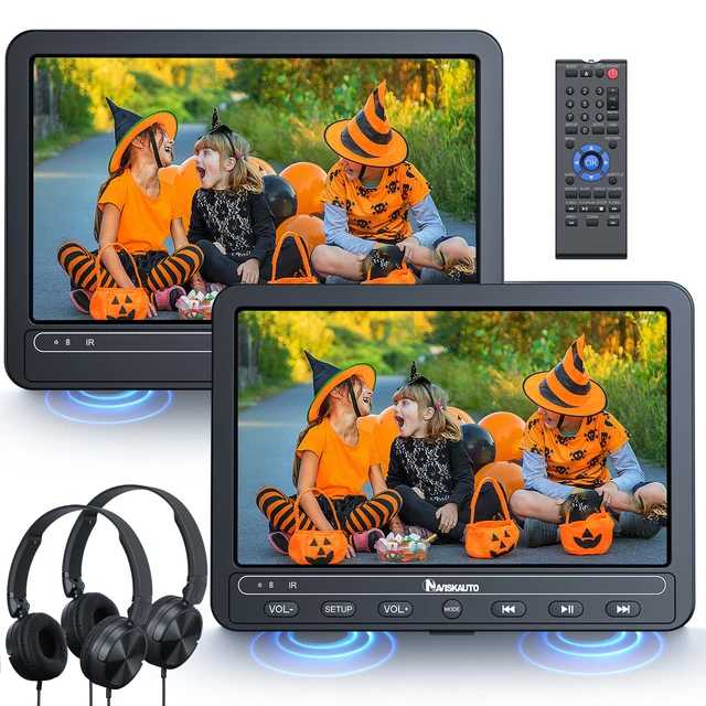 2X10.1& AUTO TV Monitor Kopfstütze Tragbarer DVD Player für Kinder AKKU