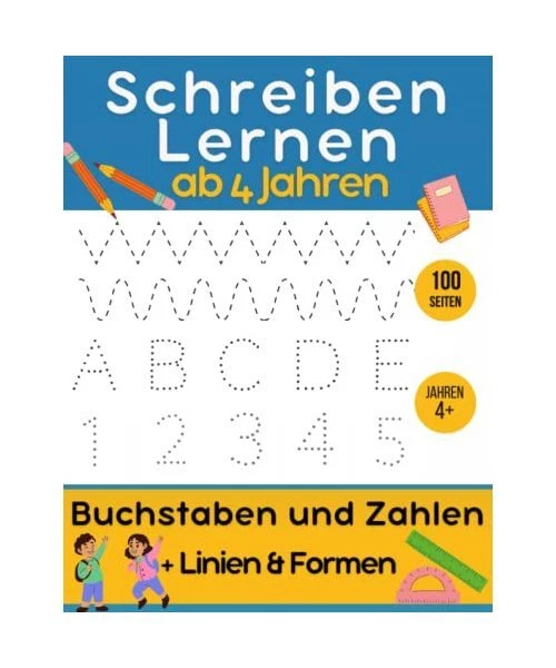 SCHREIBEN LERNEN AB 4 Jahren: Buchstaben und Zahlen Schreiben lernen