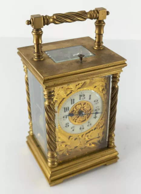 Fine Antique French Ormolu Gilt Bronze Repeater Carriage Clock H&H Movement