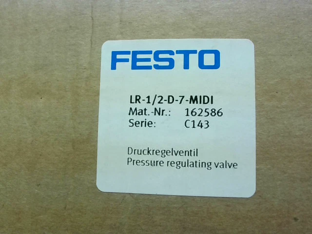 Festo LR-1/2-D-7-MIDI Pressure Regulator w/Gauge 1/2"NPT 240psi - New In Box