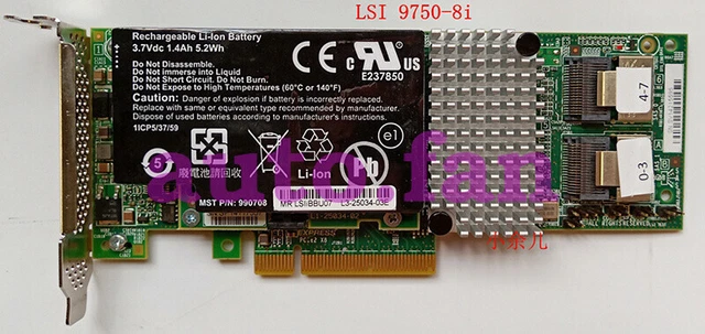 LSI 9750-4i SAS 6Gb/s – Contrôleur RAID + LSIiBBU07 – Occasion – Allemagne