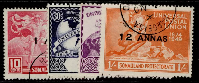 SOMALILAND PROTECTORATE GVI SG121-124, anniversary of UPU set FINE USED. Cat £11