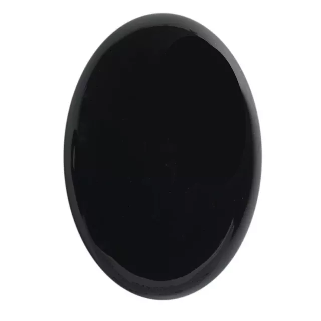 16mm x 12mm NATURAL BLACK OVAL ONYX CABOCHON CUT GEM GEMSTONE