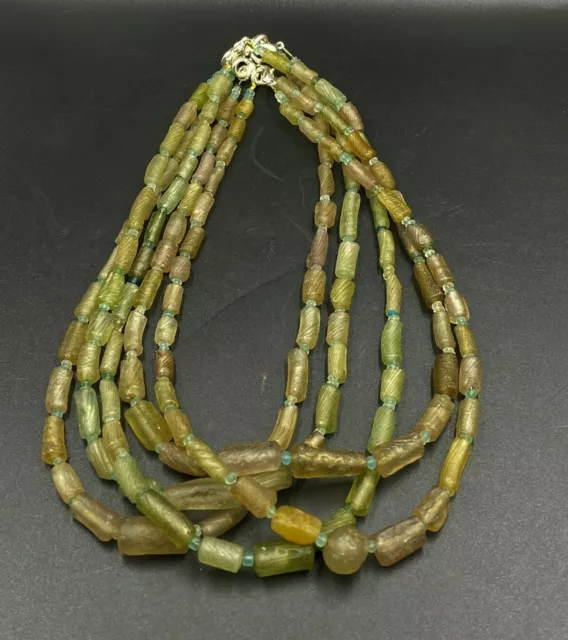 Vintage Trade Old Antique Roman Glass Beads Necklace Jewelry