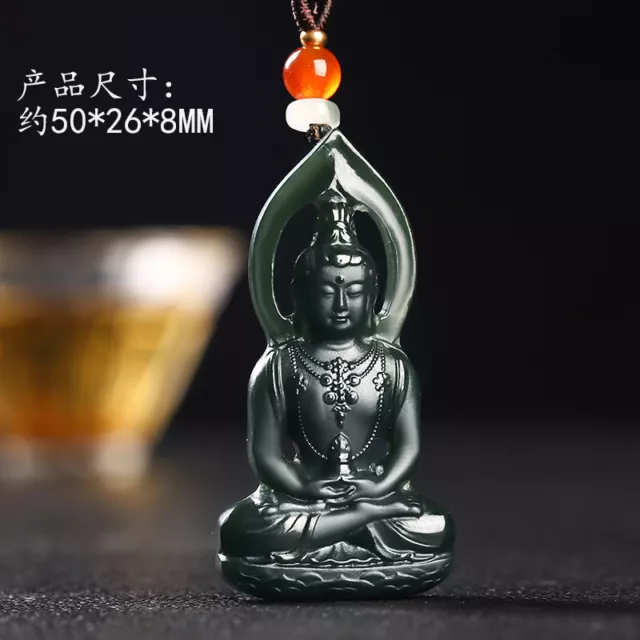 Certificate Natural Hetian Jade Pendant Hand Carved Buddha Amulet Pendant