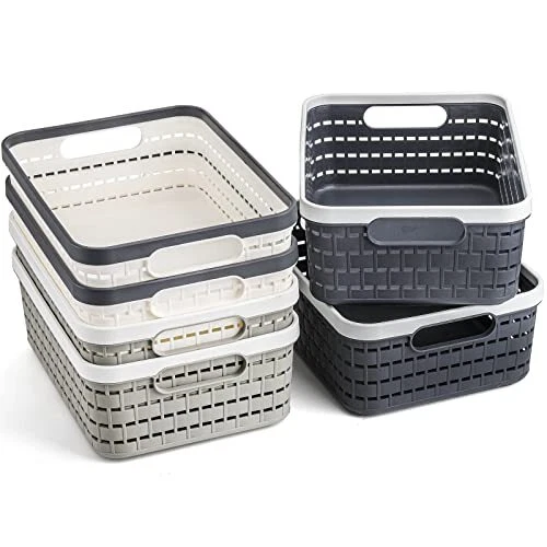 6 Pack Classroom Storage Basket Tray, Plastic Office Organizer Tray wi...