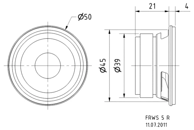 Visaton FRWS 5 R Breitbandlautsprecher 8 Ohm rund Sehr schmale ELA-Zeilen 070440 2