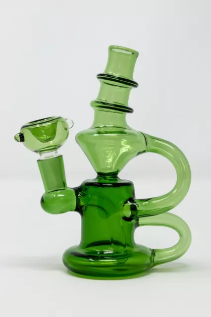 8.5green recycler Glass bong Smoking Water pipes Glass Hookah Bongs shisha