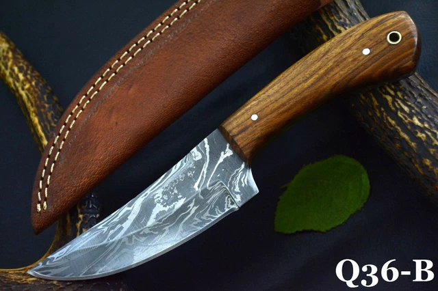 8.8"OAL Custom Hand Forged Damascus Steel Hunting Knife Handmade (Q36-B)