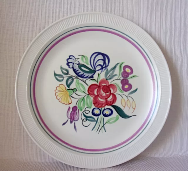 POOLE TRADITIONAL WARE HAND PAINTED 250mm PLATE - IMMAULATE BEVELED RIM