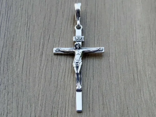 Kreuz Sterling Silber 925 Anhänger INRI Kruzifix Jesus Christus Religiös...