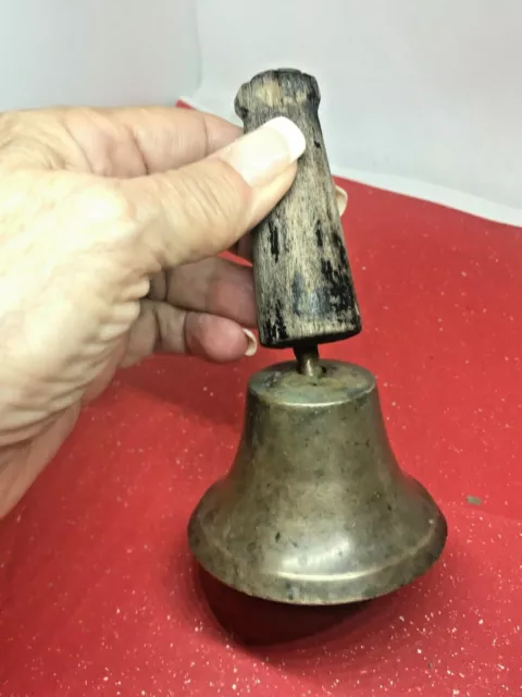 Brass Bell-Primitive-Wooden Handle (C)