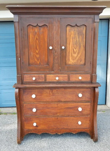 Antique 19th Century Montreal Cherry Linen Press w/Orig. Hardware - Pick Up Only