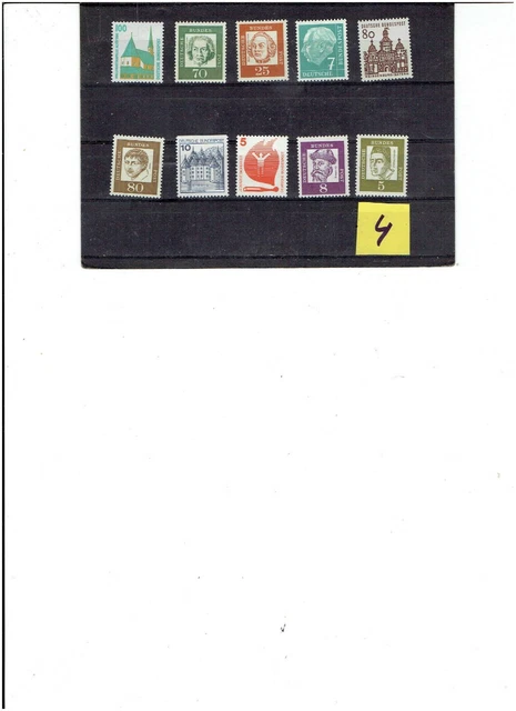 BUND : 10 versch. postfrische DS- Marken / 4