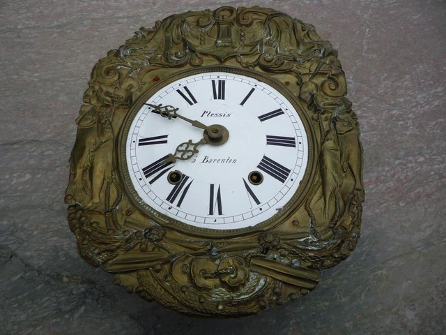 Horloge comtoise pieds droits en merisier massif