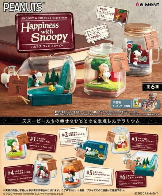 Re-ment PEANUTS Terrarium Happiness with Snoopy Miniature Figures Full Set Japan
