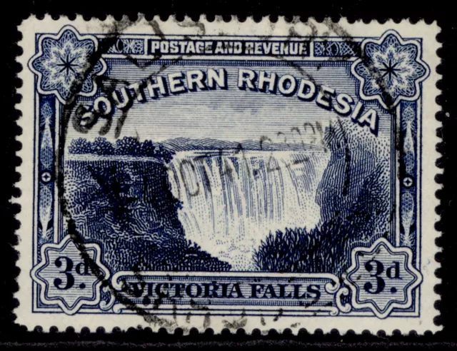 SOUTHERN RHODESIA GV SG35b, 3d deep blue, FINE USED.