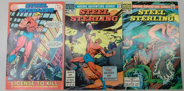 Steel Sterling #4 #5 #6 Red Circle / Archie Adventures 1984 Comic Books