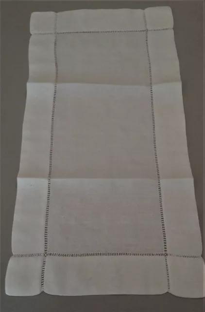 Doily Rectangular Linen White Grained