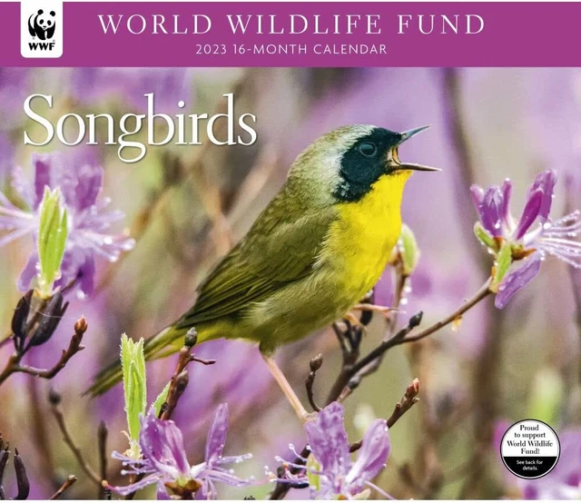 SONGBIRDS WWF 2023 Wall Calendar,2023 WORLD WILDLIFE FUND Deluxe NEW