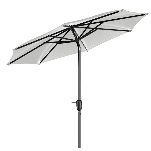 Garden Parasol Outdoor Umbrella 2M Sun Shade Black Canopy Tilt Mechanism Patio