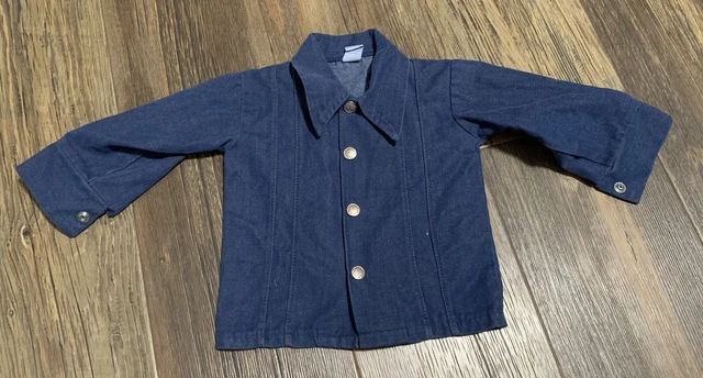 Donmoor perma-press 2T boys denim long sleeve Jacket 70’s vintage EUC SNAPS VTG