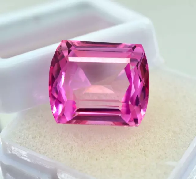 Certified 24.56 Ct Transparent Natural Pink Sapphire Fancy Cut Loose Gemstone