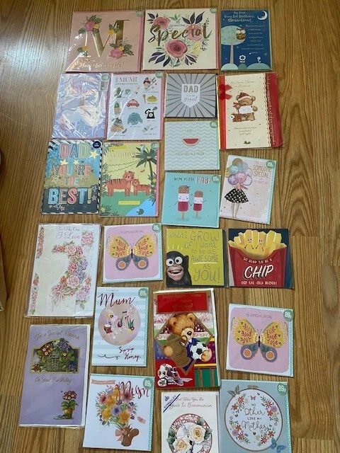 Greetings cards job lot- 23 cards - see photos
