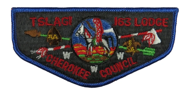 Tslagi Lodge 163 Cherokee Council NC S9 Flap Blue Bdr (E8647)