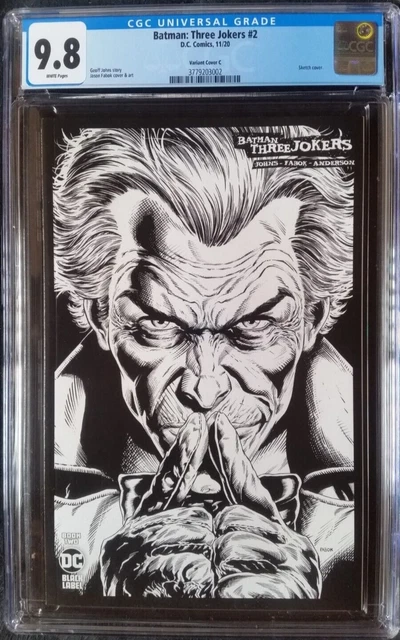 Batman Three Jokers (2020 DC) #2 Fabok B&W Variant CGC 9.8 1:100