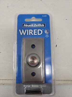 Nuevo timbre pulsador con cable Heath Zenith SL-602, bronce (s)