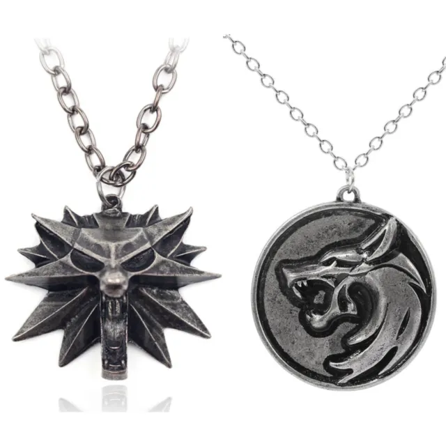 The Witcher 3: Wild Hunt Necklace Medallion Wolf Head Keychain Geralt Wolf UK