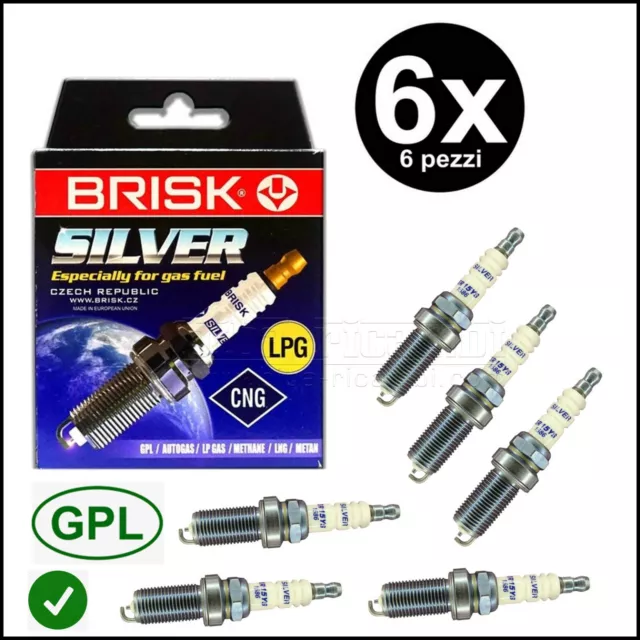 Candela Kit 6 Candele Gpl Metano Brisk Silver ER15YS-9 Infiniti Fx (S50) 2004>