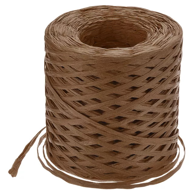 Raffia Paper Craft Ribbon, 1/4 Inch Raffia Twine String, 218 Yards Brown