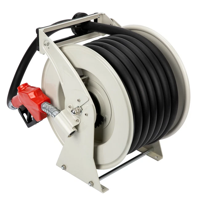 RETRACTABLE FUEL HOSE Reel 3 4 In X 50 Ft With Fueling Nozzle Diesel 